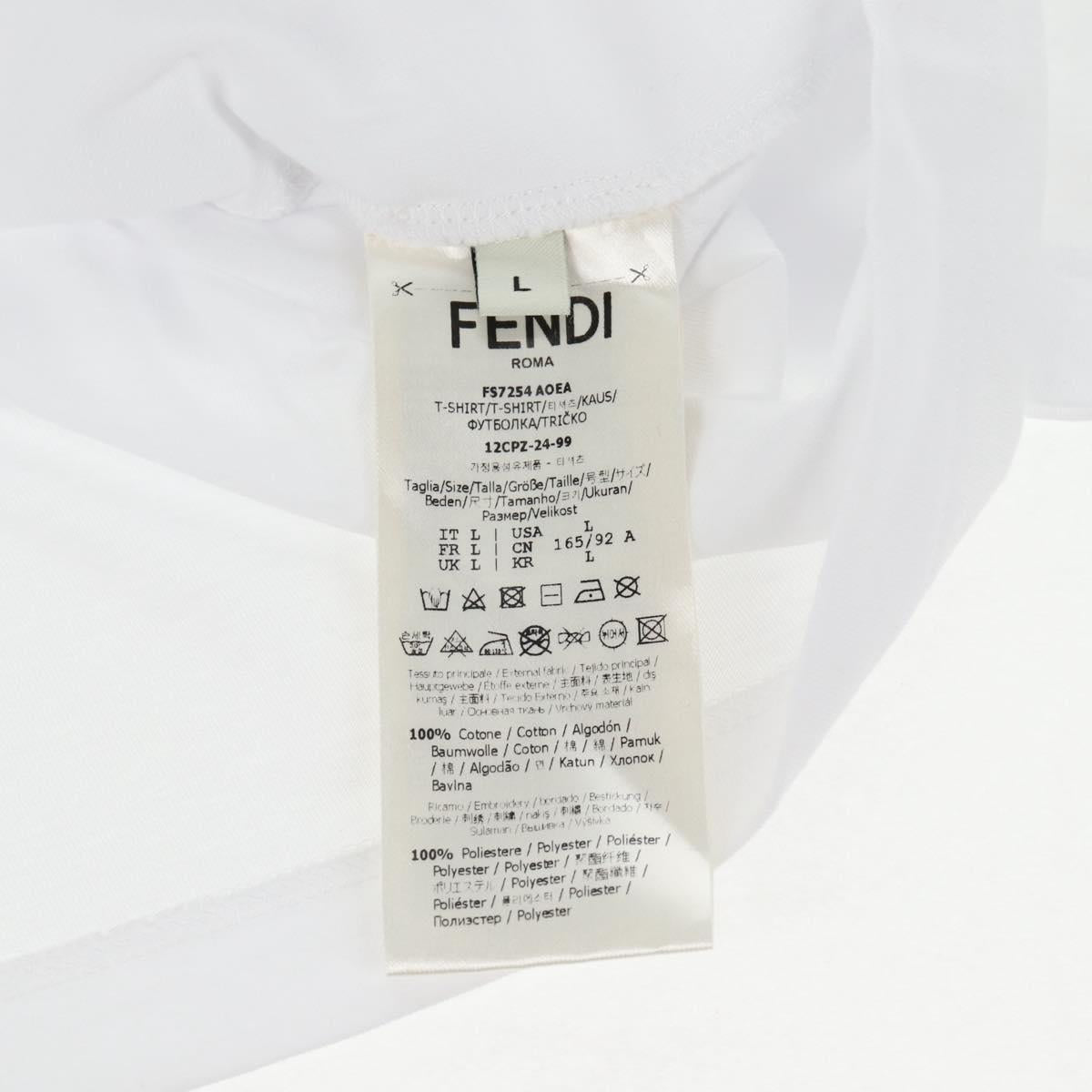 FENDI Short Sleeve Shirt Cotton White Auth am9149M