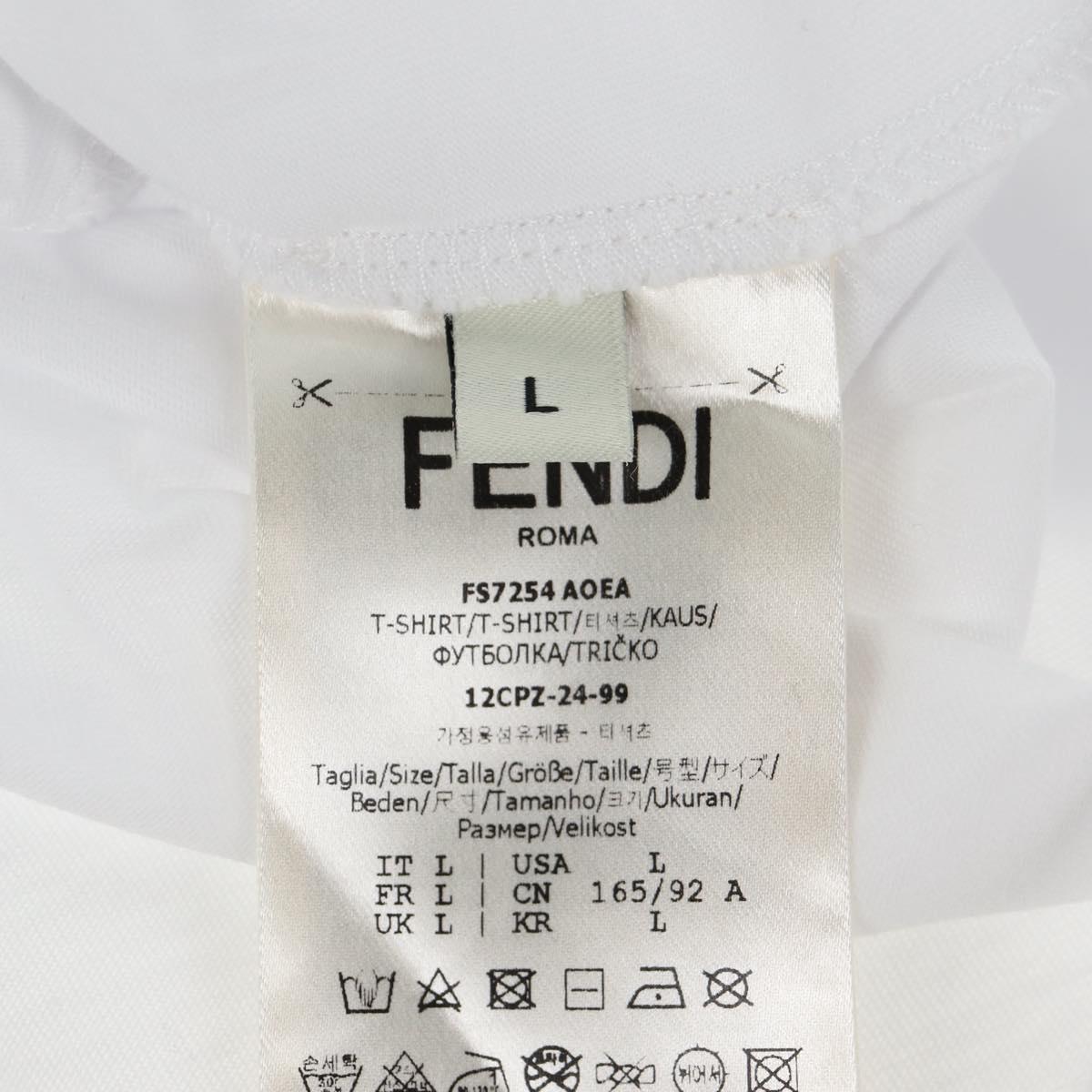FENDI Short Sleeve Shirt Cotton White Auth am9149M
