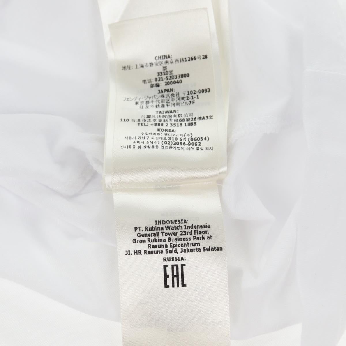 FENDI Short Sleeve Shirt Cotton White Auth am9149M