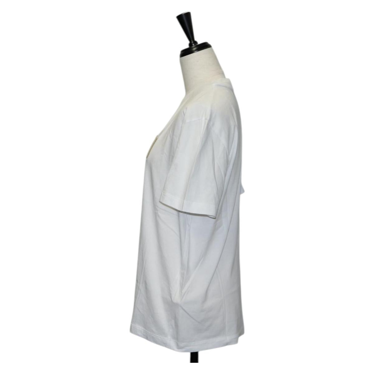 FENDI Short Sleeve Shirt Cotton White Auth am9149M