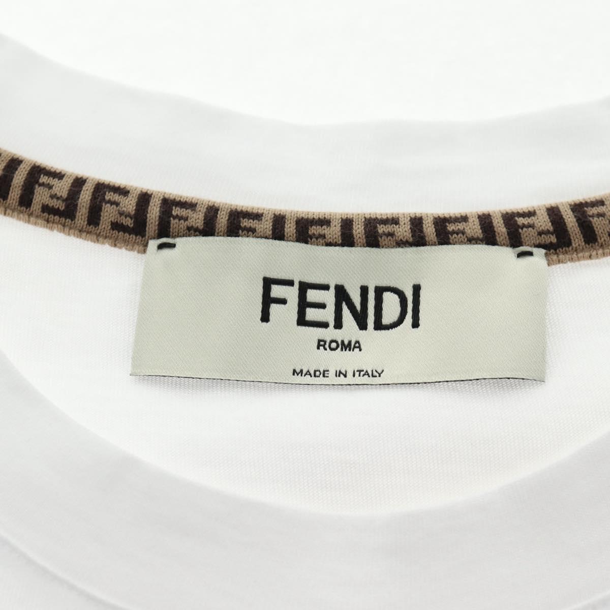 FENDI Short Sleeve Shirt Cotton White Auth am9149M