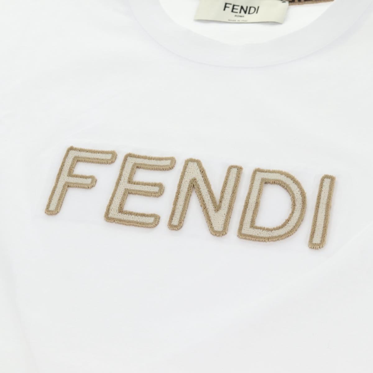 FENDI Short Sleeve Shirt Cotton White Auth am9149M