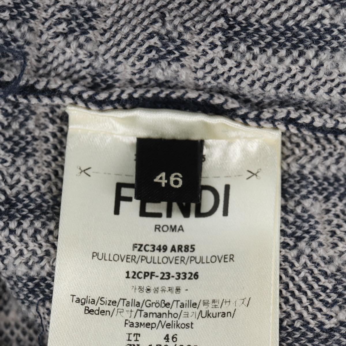 FENDI Polo Shirt Wool Navy Auth am9150M