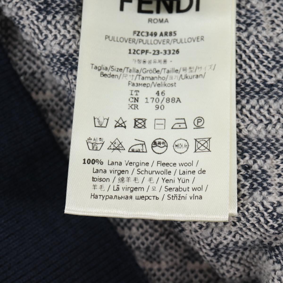 FENDI Polo Shirt Wool Navy Auth am9150M