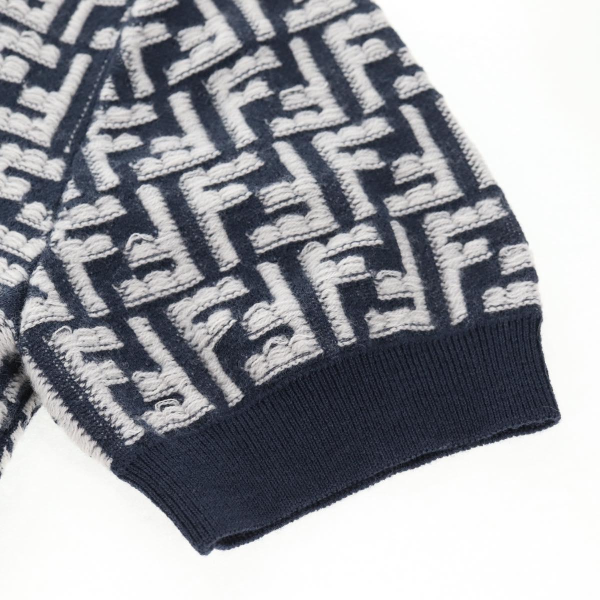 FENDI Polo Shirt Wool Navy Auth am9150M