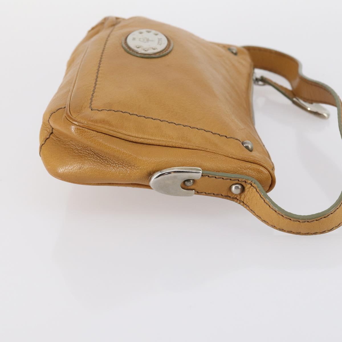 BALLY Hand Bag Canvas Leather 2Set Beige White Auth am9153