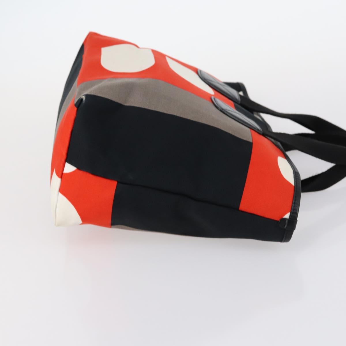 BALLY Hand Bag Canvas Leather 2Set Beige White Auth am9153