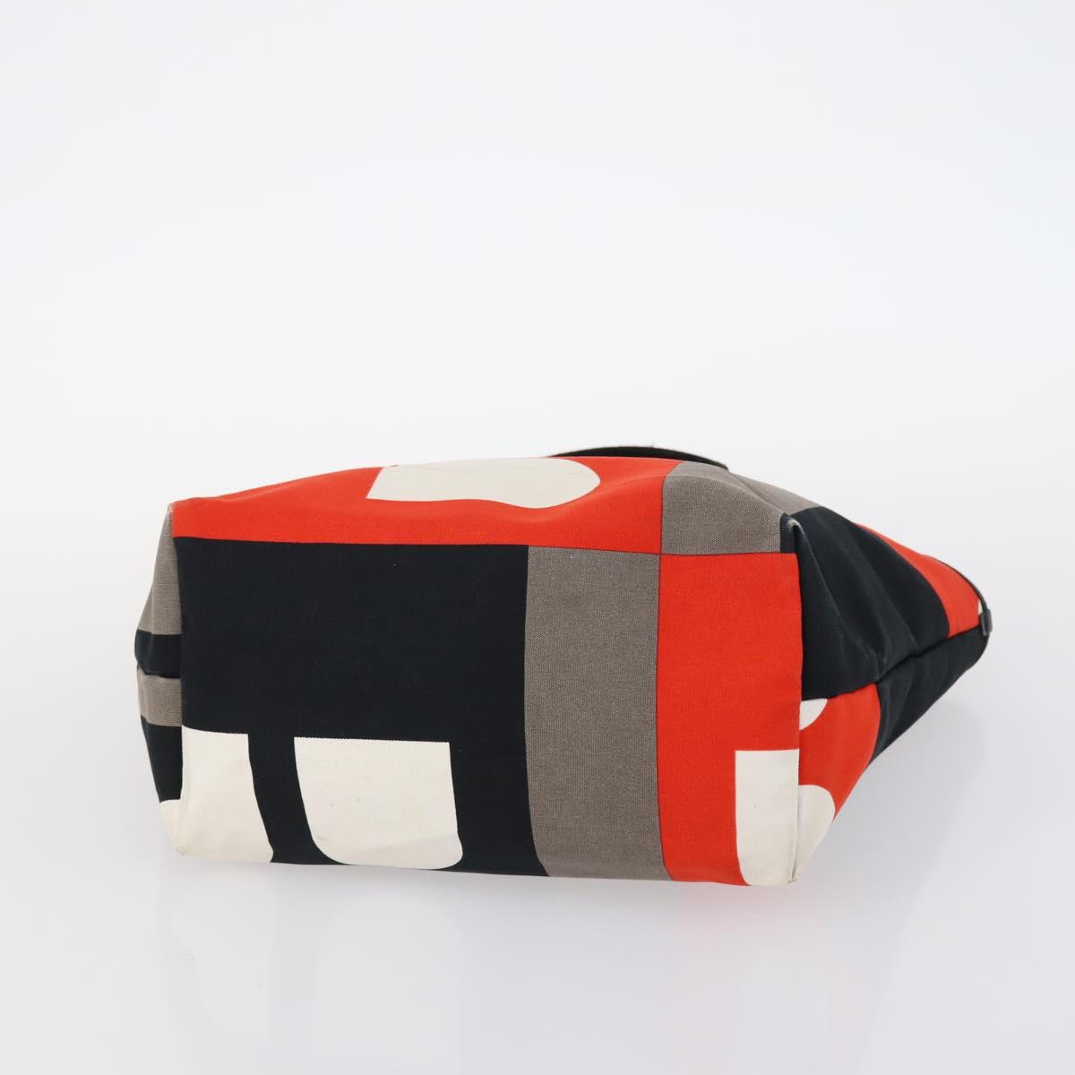 BALLY Hand Bag Canvas Leather 2Set Beige White Auth am9153