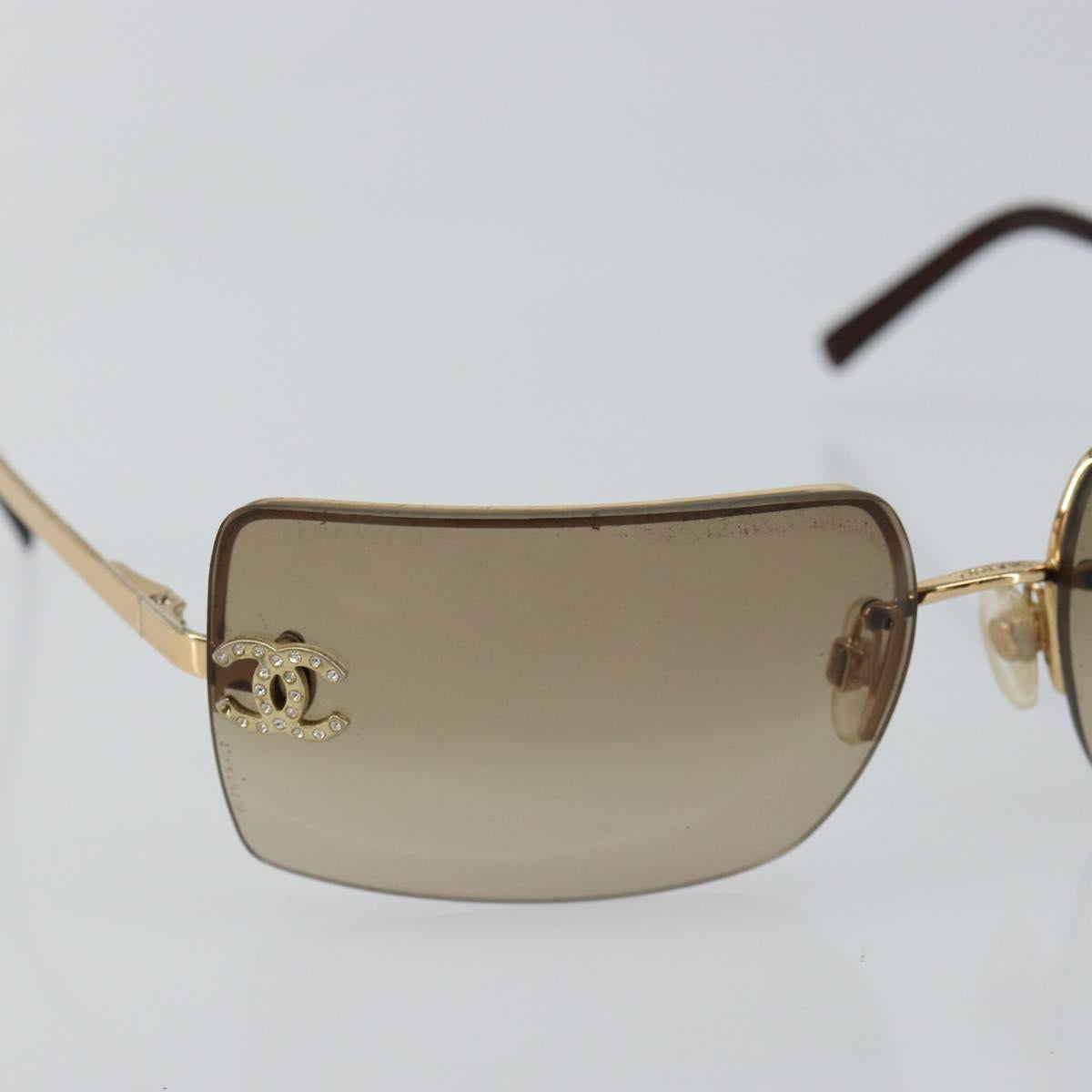 CHANEL Sunglasses plastic Brown CC Auth am9167