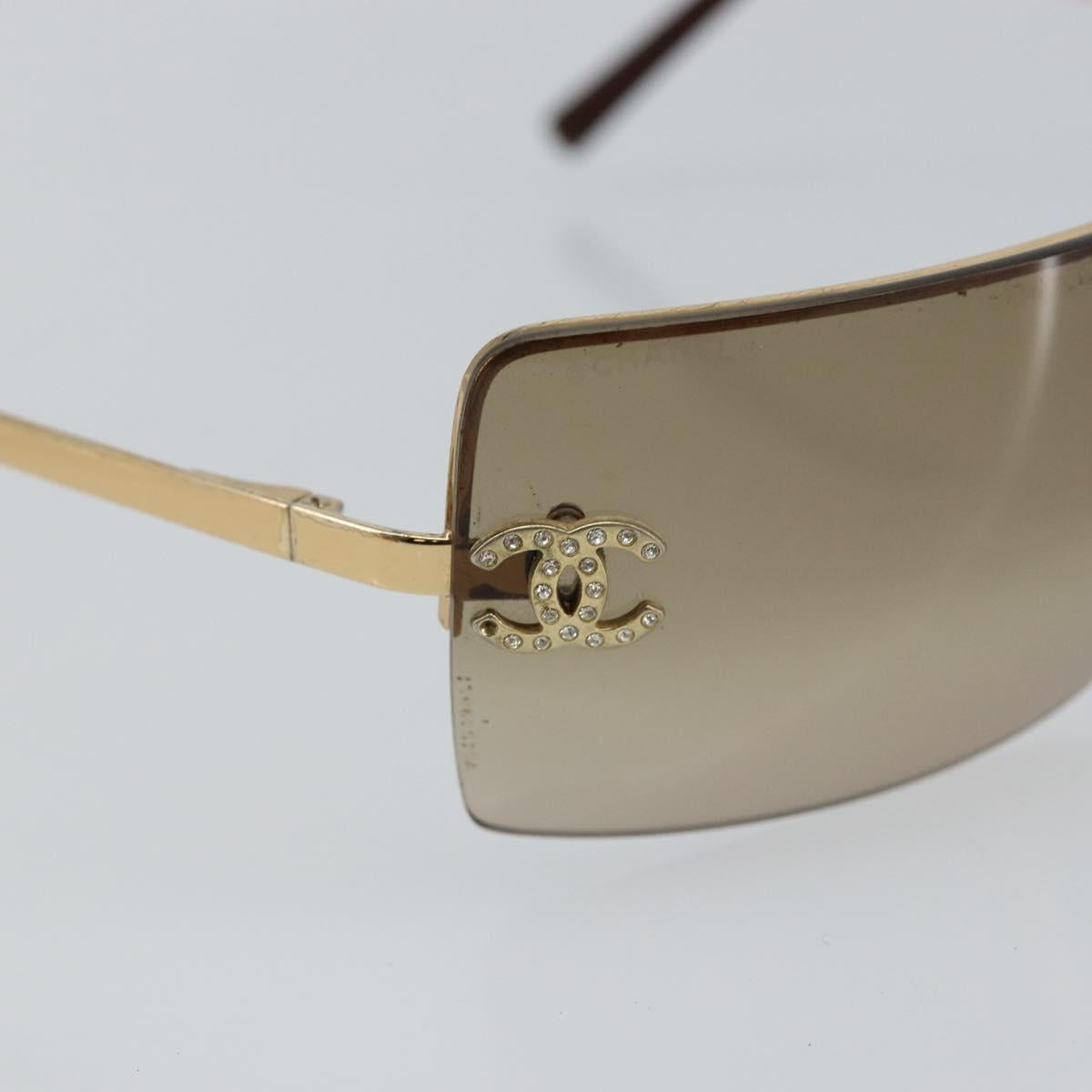 CHANEL Sunglasses plastic Brown CC Auth am9167