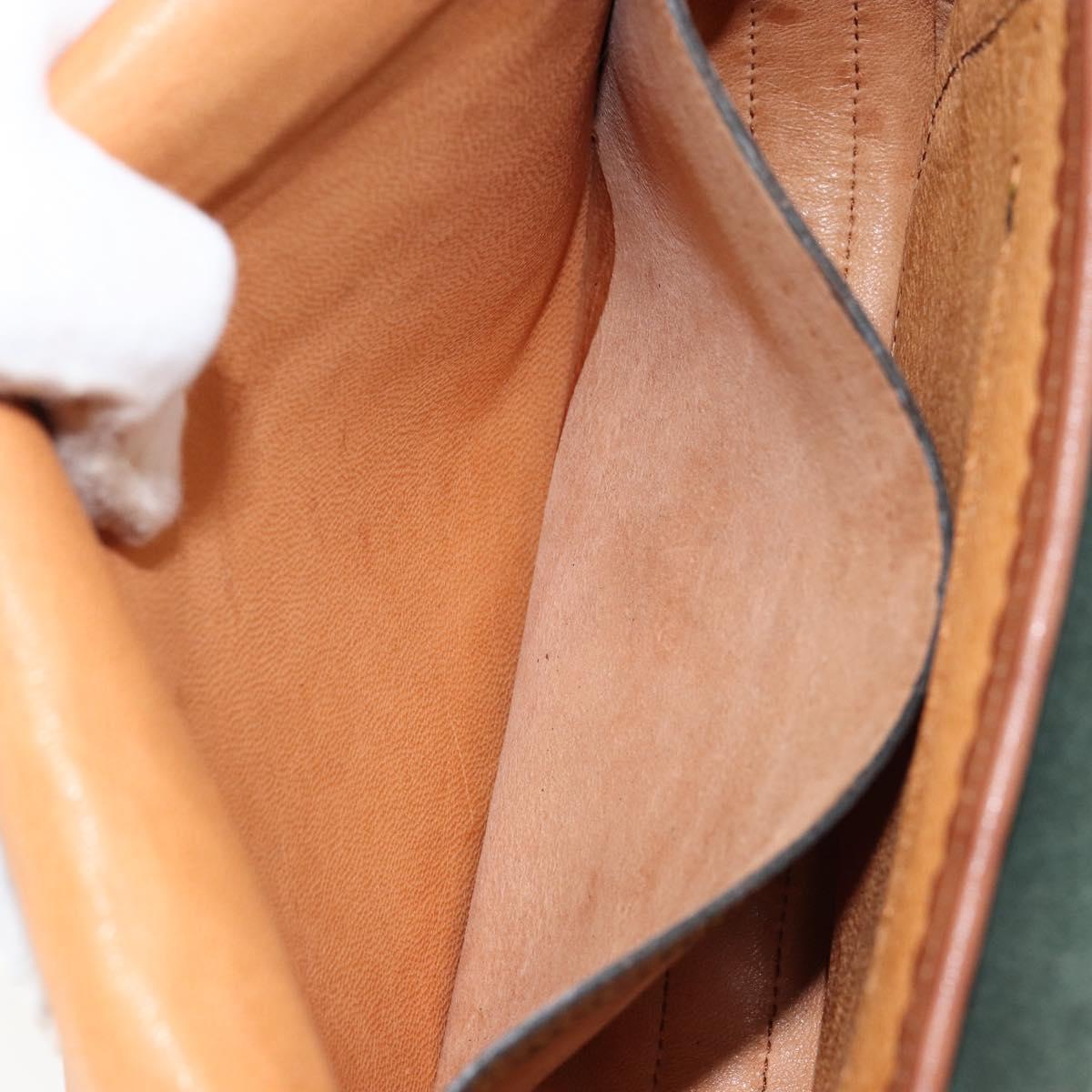 LOEWE Shoulder Bag Leather Brown Gold Auth am9169