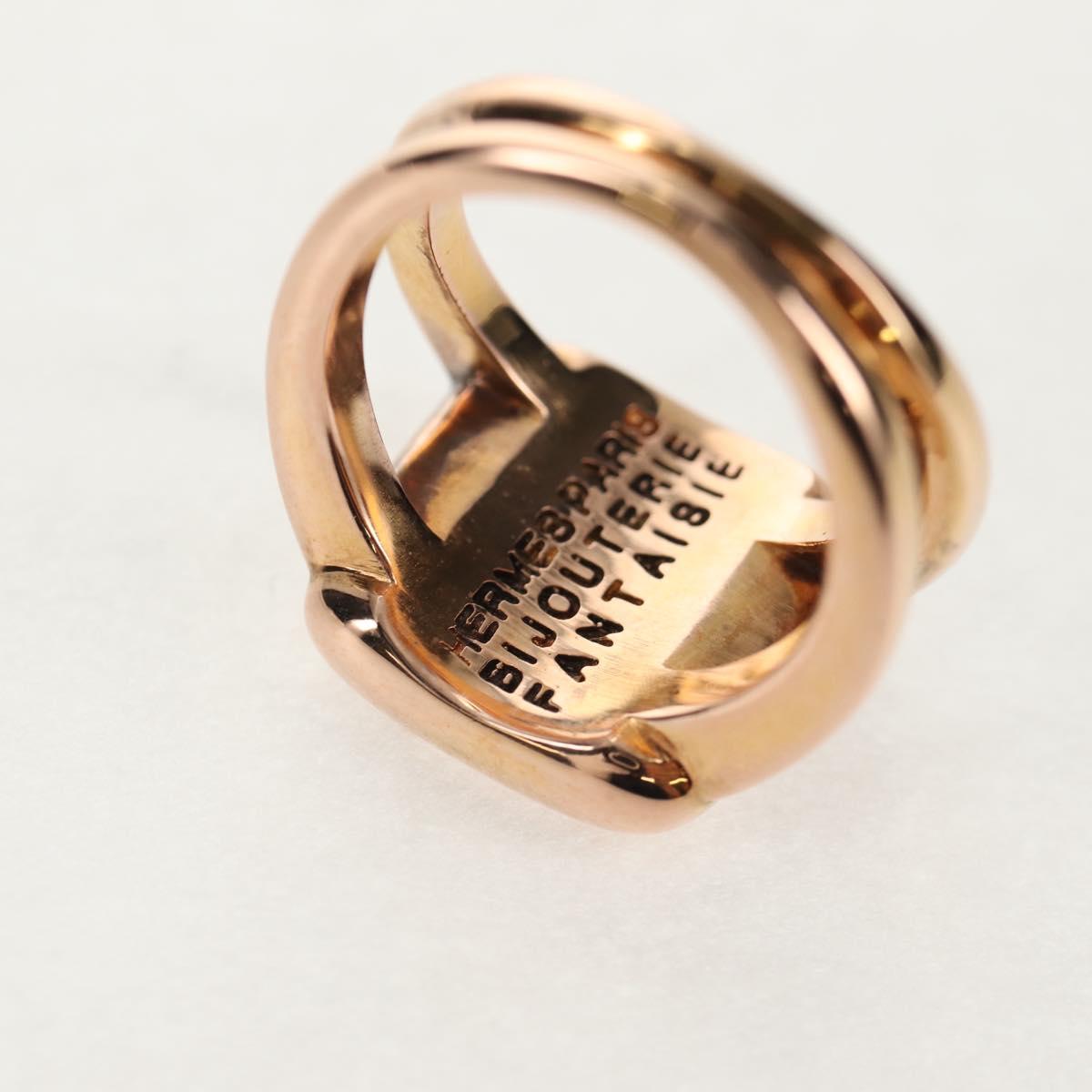HERMES Corozo Ring metal Gold Auth am9175V