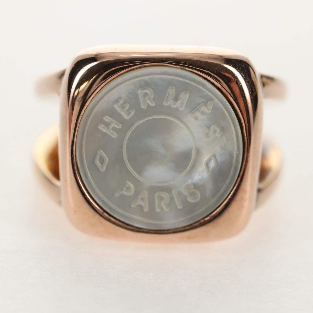 HERMES Corozo Ring metal Gold Auth am9175V