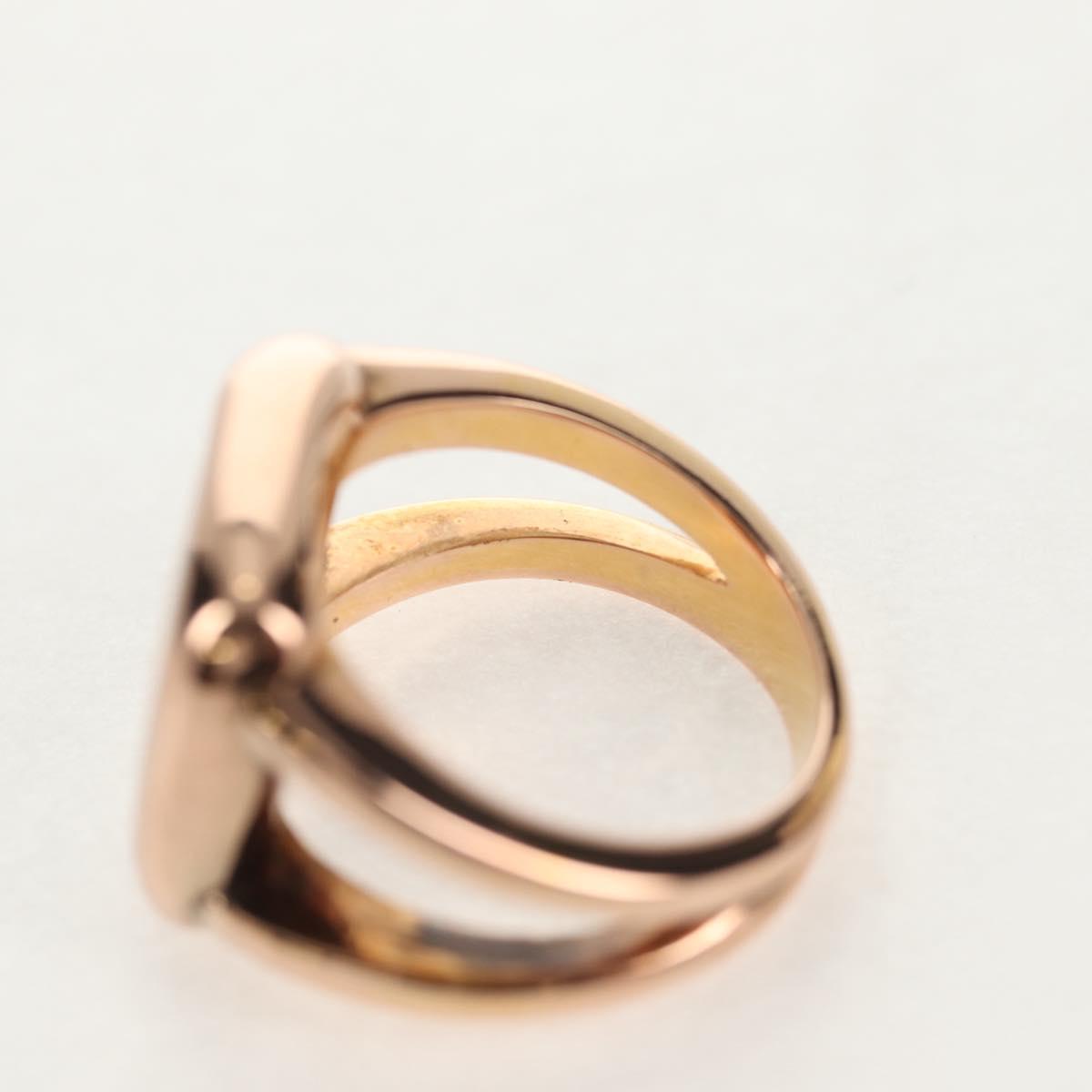 HERMES Corozo Ring metal Gold Auth am9175V