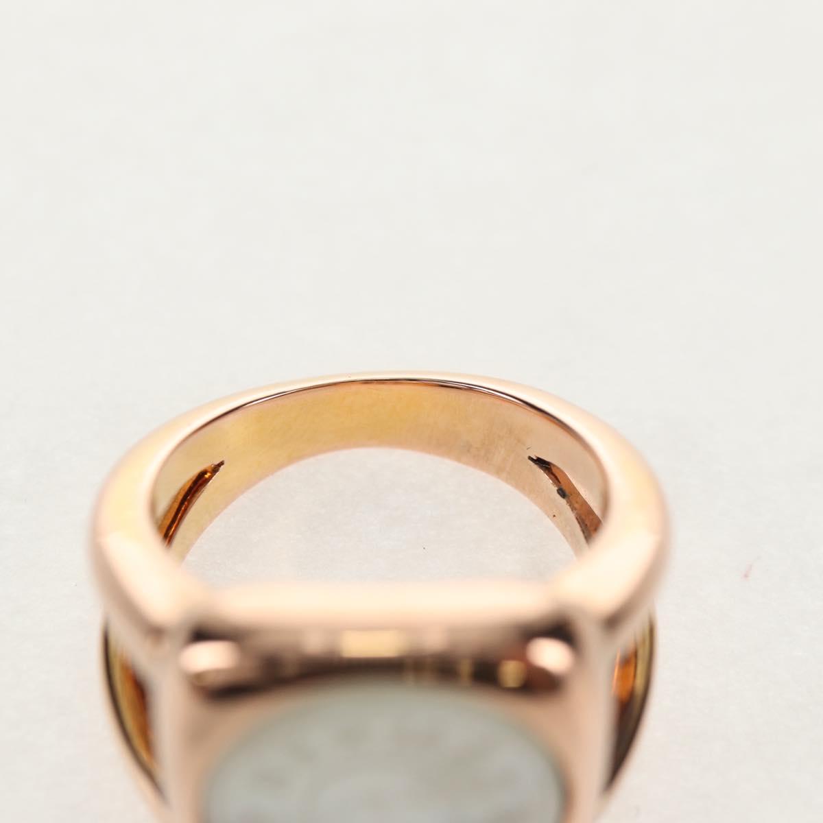 HERMES Corozo Ring metal Gold Auth am9175V