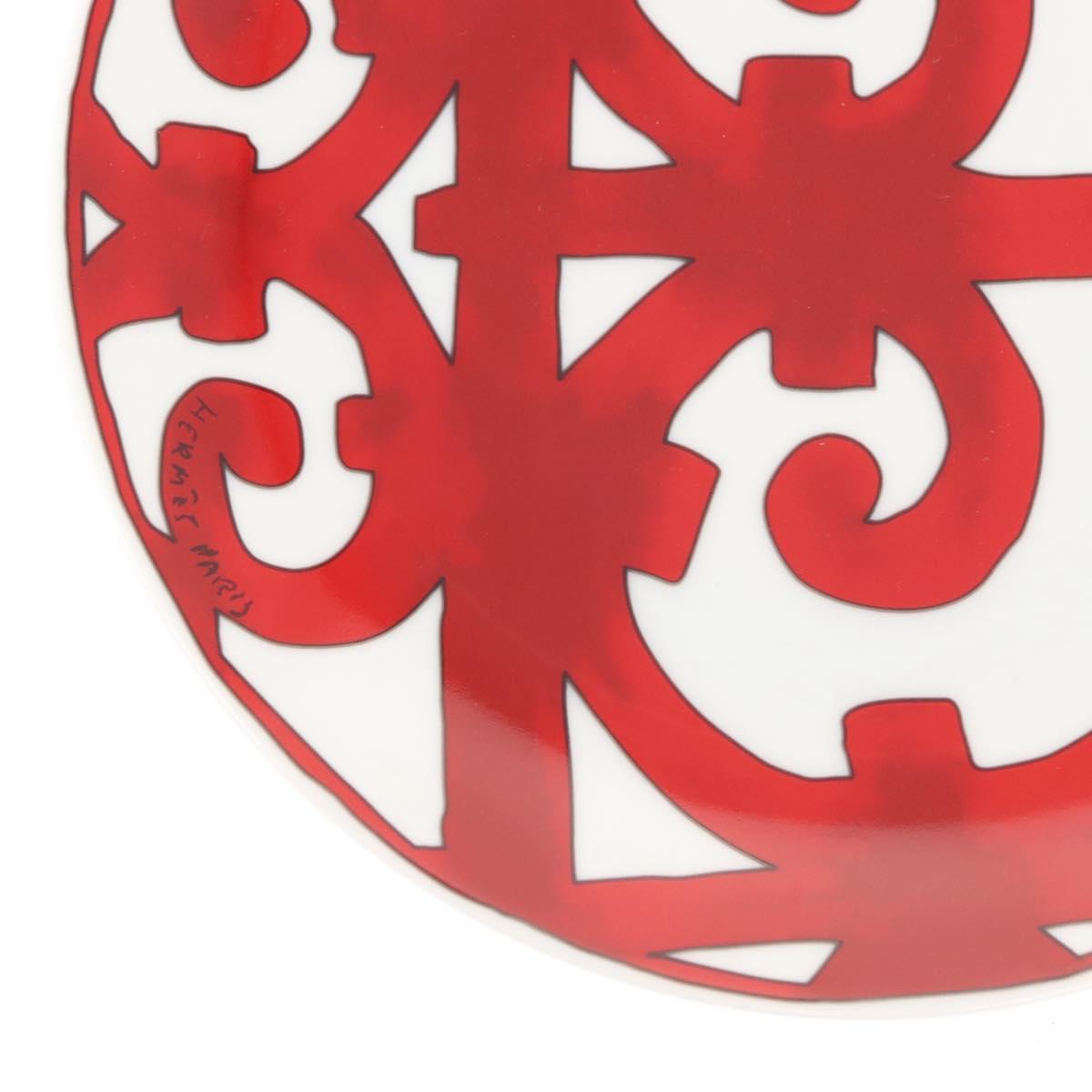 HERMES Guadalquivir Plate Pottery Red Auth am9176