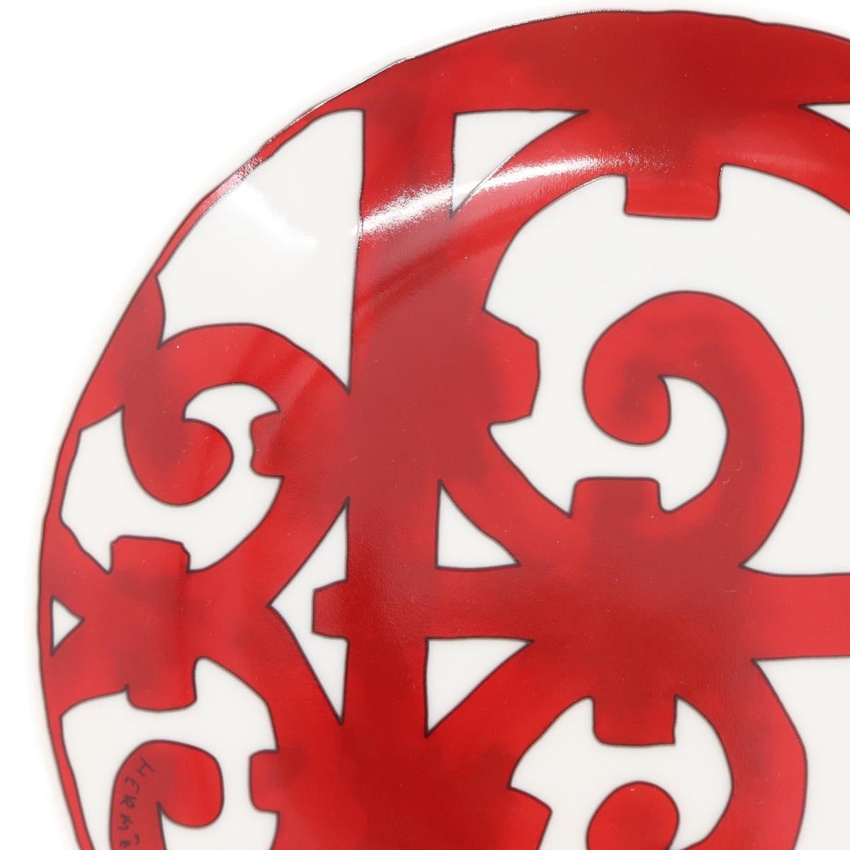 HERMES Guadalquivir Plate Pottery Red Auth am9176