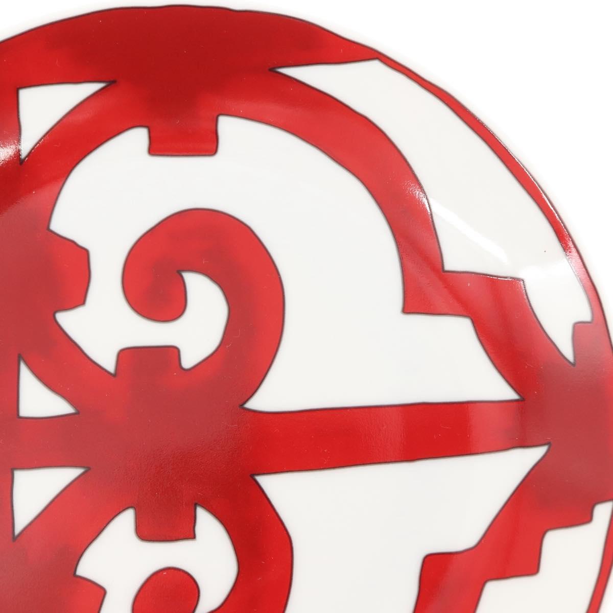 HERMES Guadalquivir Plate Pottery Red Auth am9176