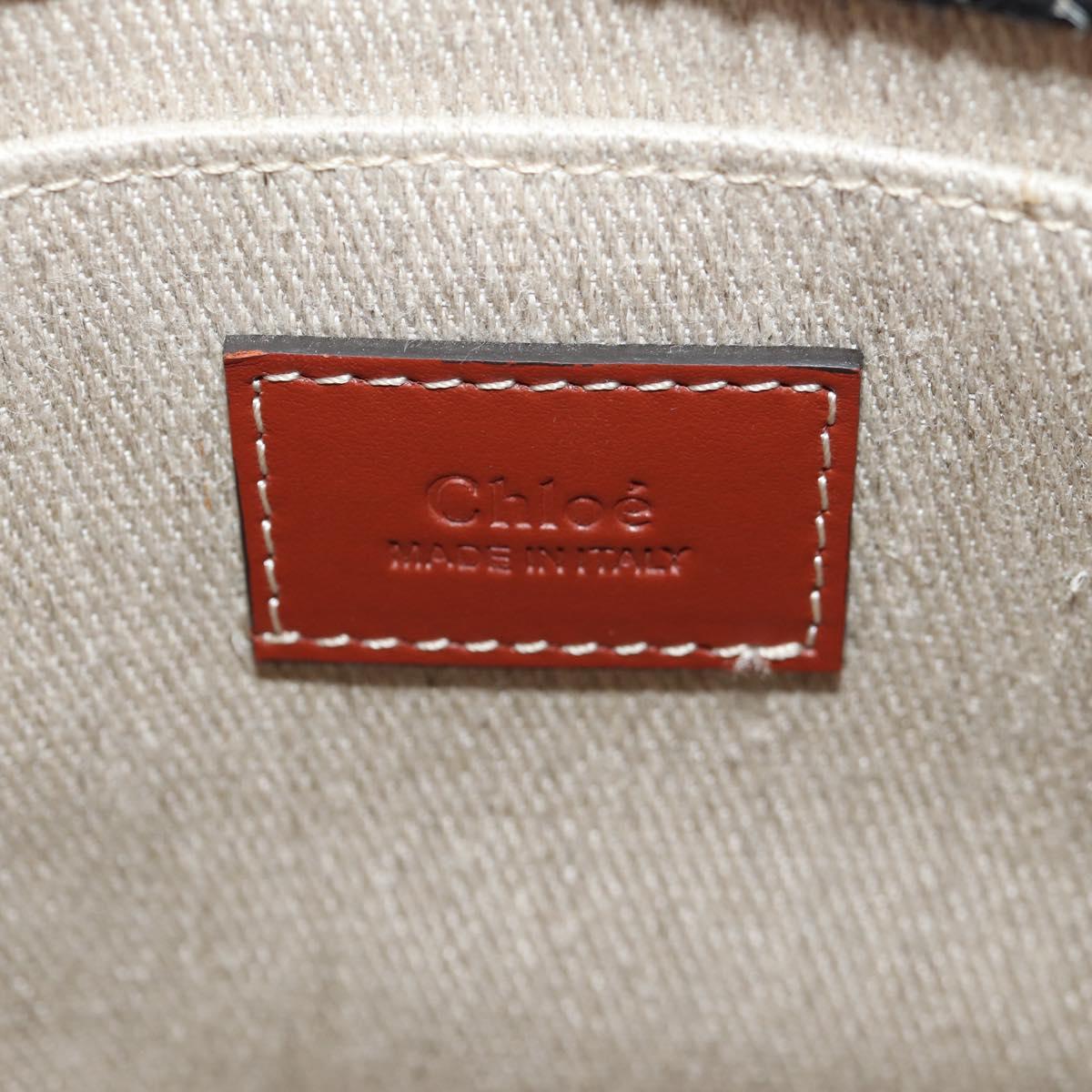 Chloe Woody Small Hand Bag Canvas 2way Beige Auth am9182M