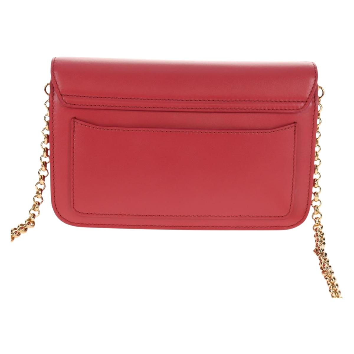 Chloe Chain Shoulder Bag Leather Pink Gold 01 20 45 65 Auth am9184V