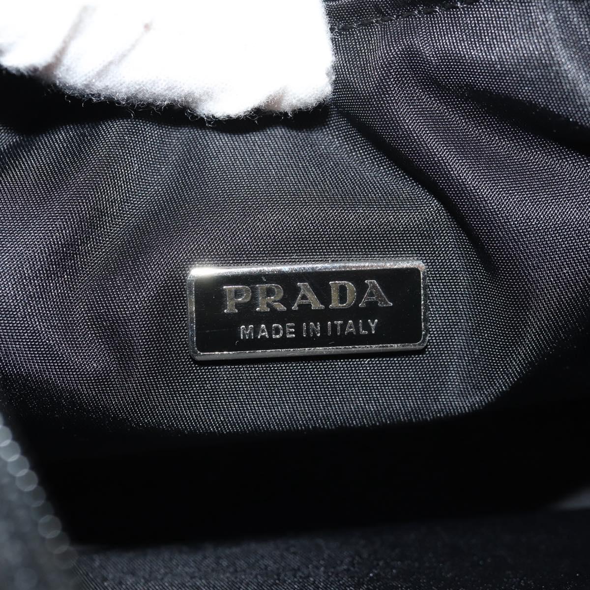 PRADA Hand Bag Nylon Black Silver Auth am9186V
