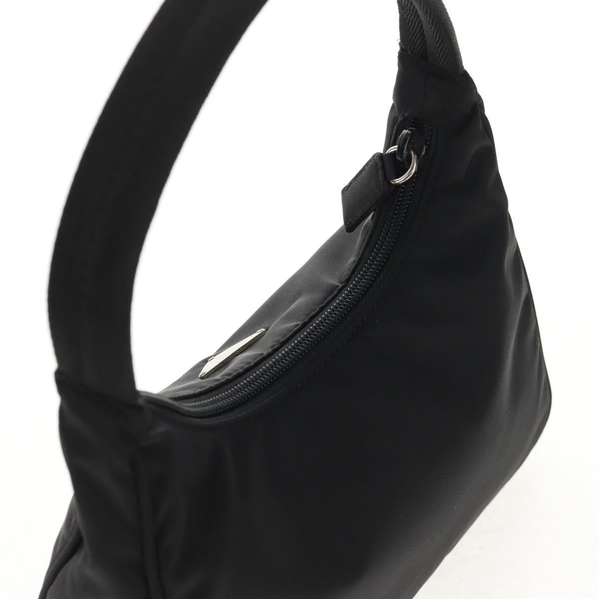 PRADA Hand Bag Nylon Black Silver Auth am9186V