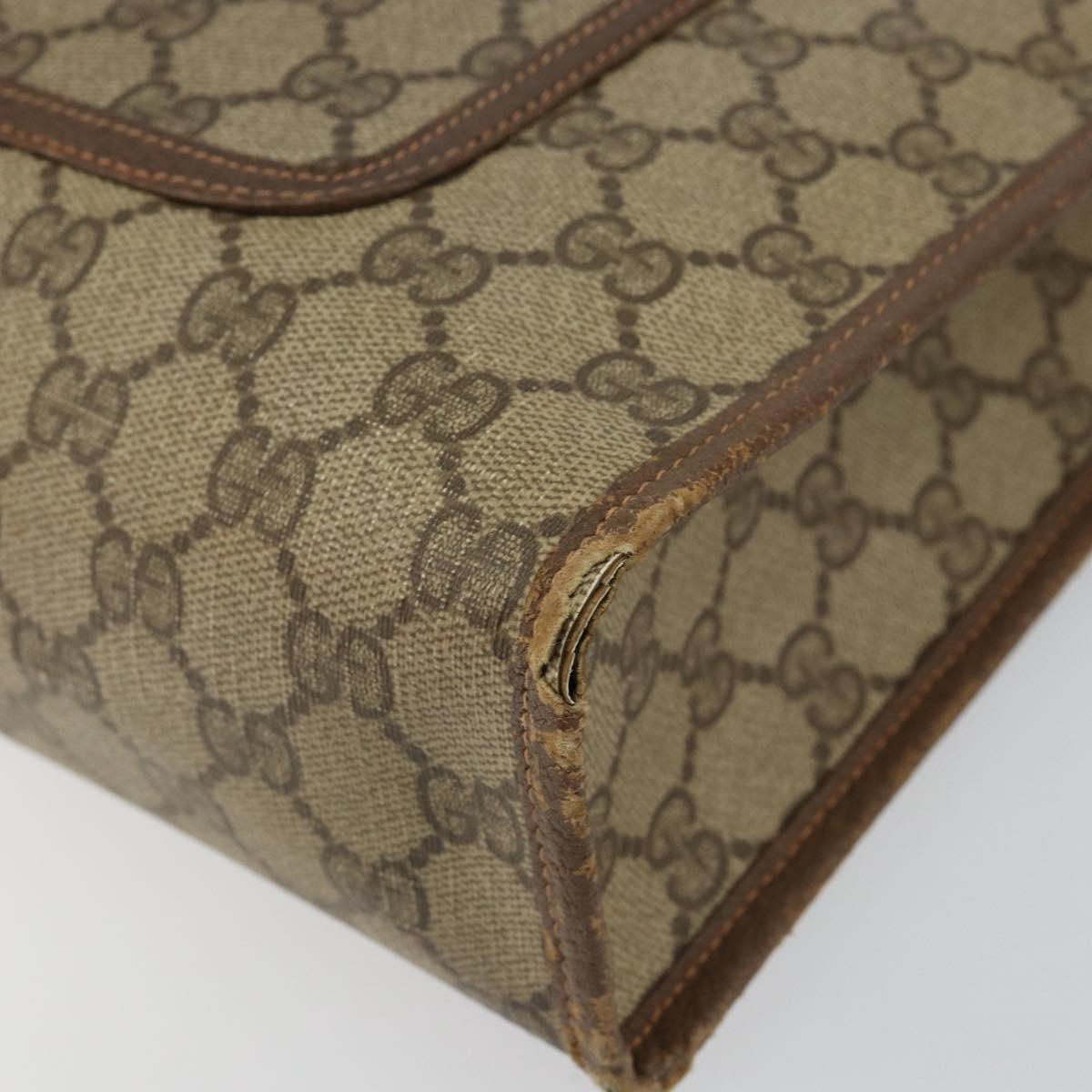 GUCCI GG Supreme Web Sherry Line Tote Bag PVC Beige Red 89 02 997 Auth am9191