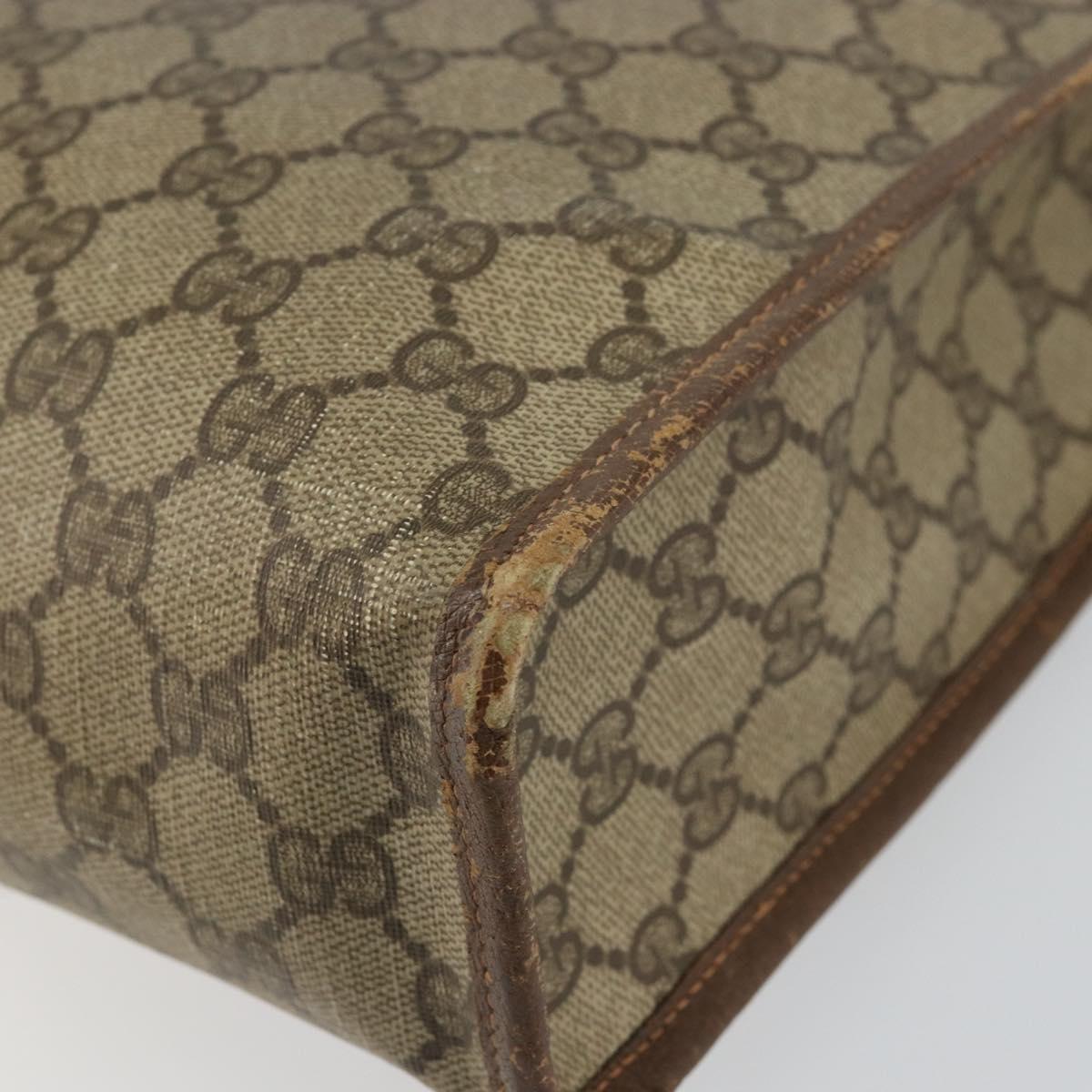 GUCCI GG Supreme Web Sherry Line Tote Bag PVC Beige Red 89 02 997 Auth am9191