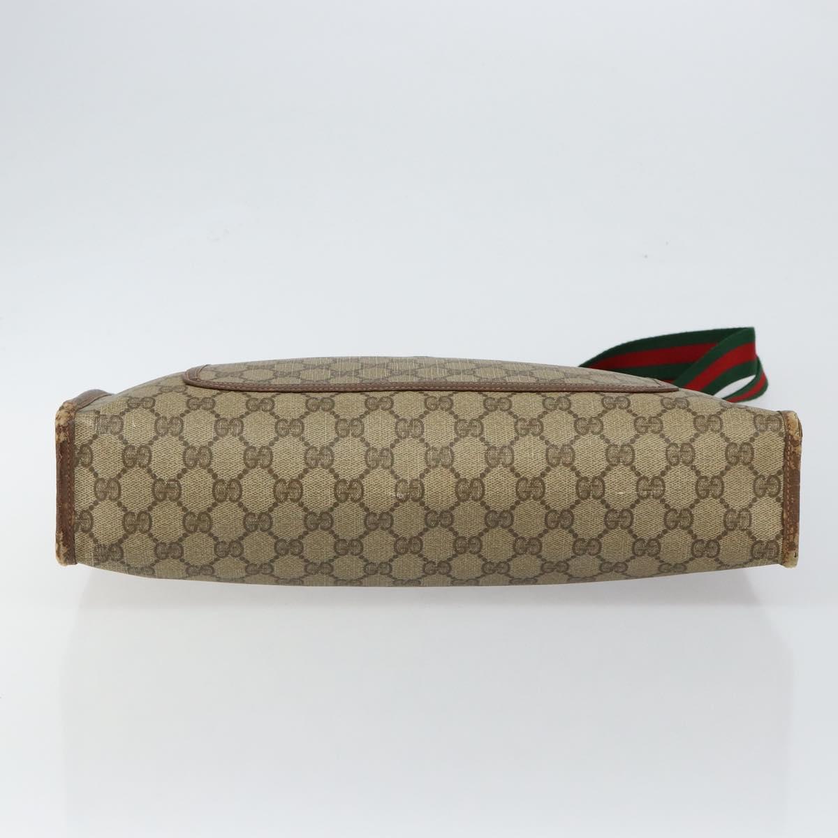 GUCCI GG Supreme Web Sherry Line Tote Bag PVC Beige Red 89 02 997 Auth am9191