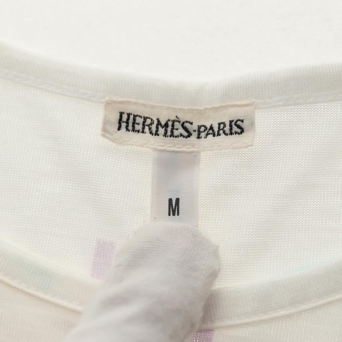 HERMES Margiela Period Short Sleeved T Shirt Cotton White Auth am9197V