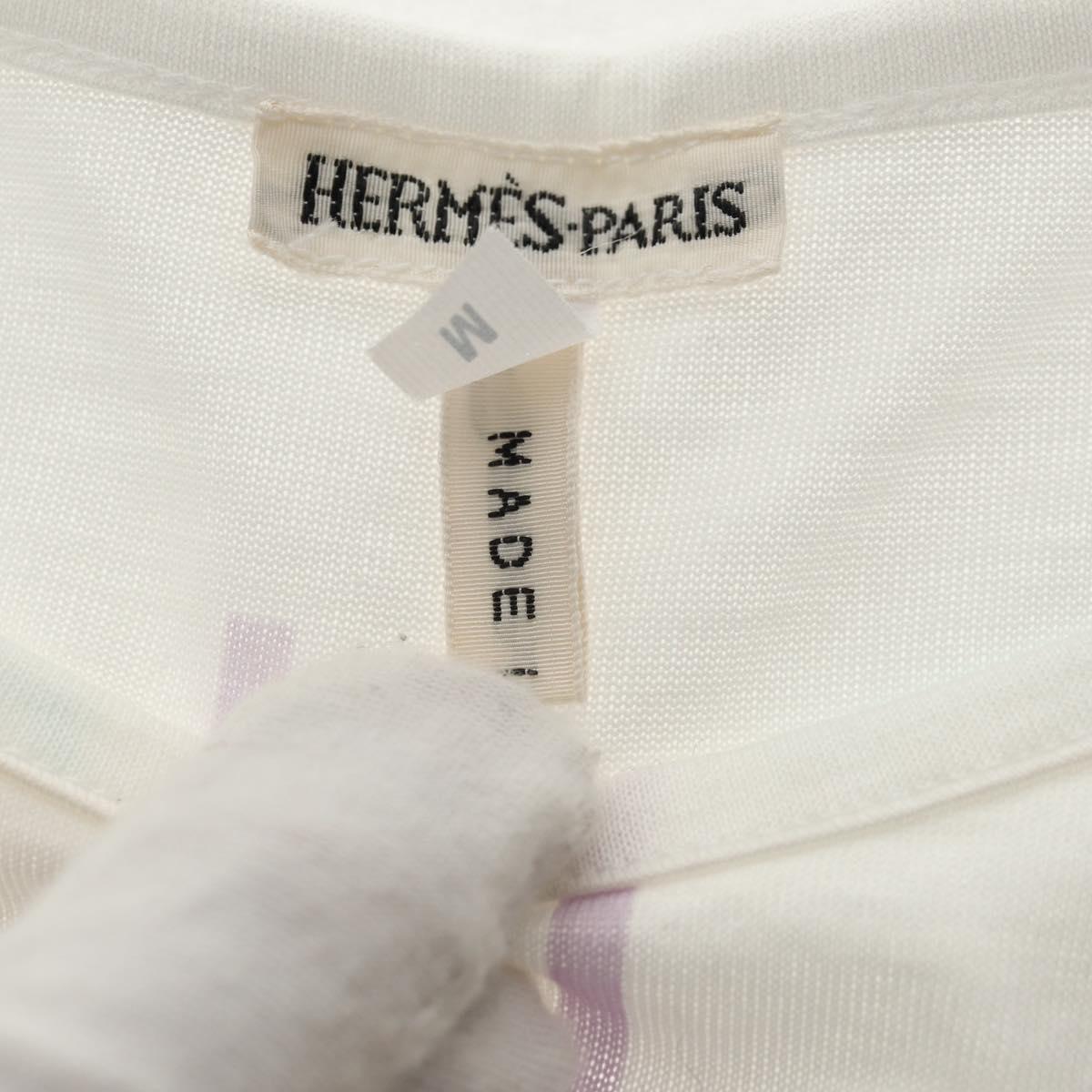 HERMES Margiela Period Short Sleeved T Shirt Cotton White Auth am9197V