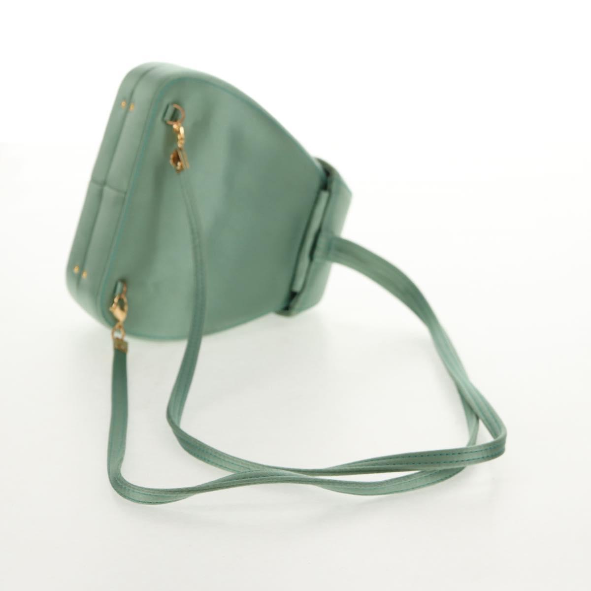 GUCCI Horsebit Backpack Satin Turquoise Blue Gold 005 781 0316 Auth am9199A