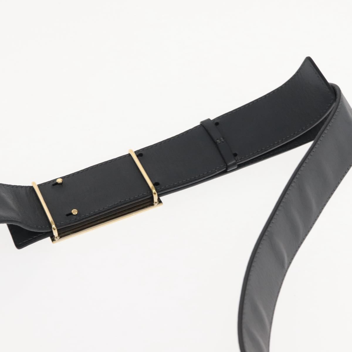 Chloe Bailey Hand Bag Leather 2way Black Beige gold Auth am9201