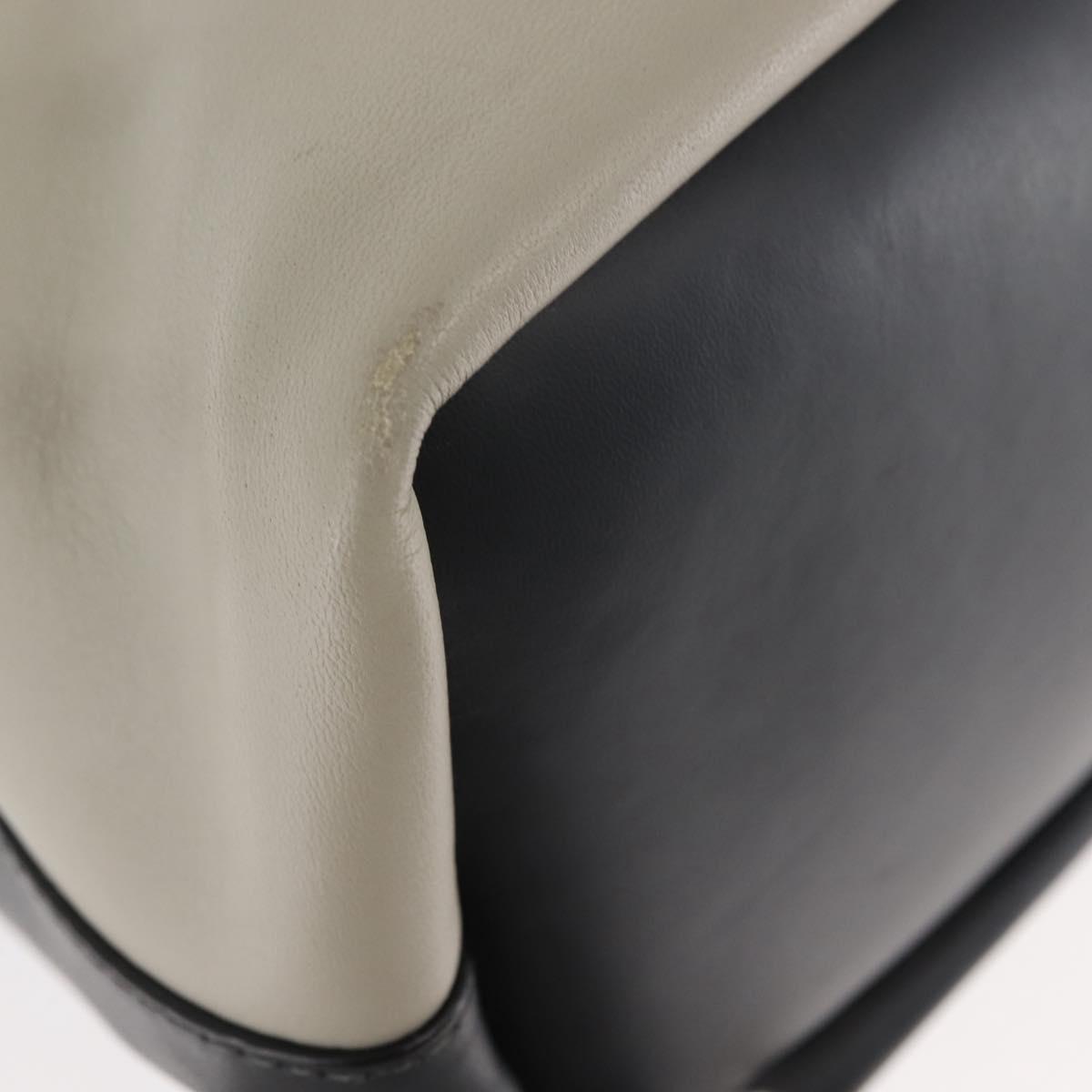 Chloe Bailey Hand Bag Leather 2way Black Beige gold Auth am9201