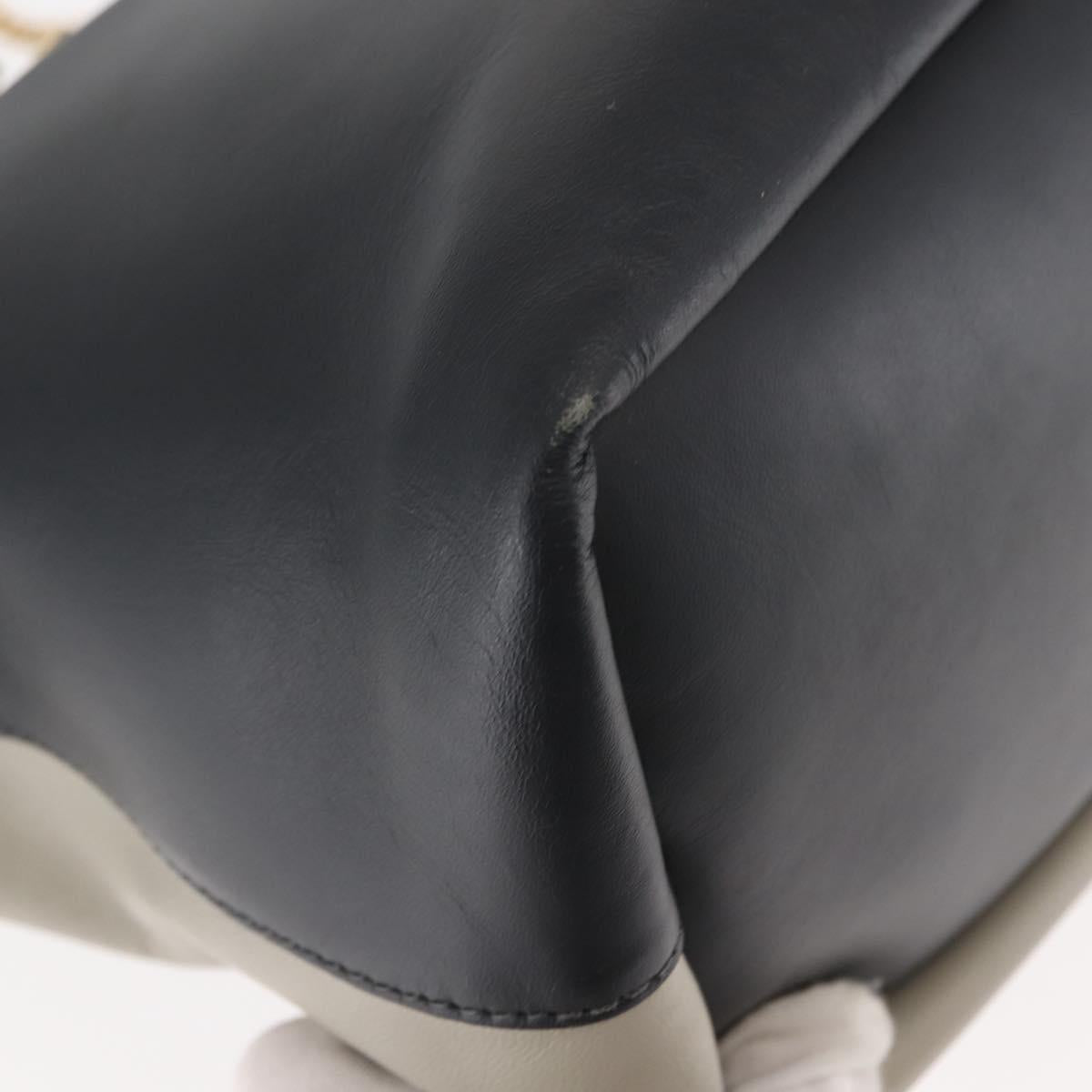 Chloe Bailey Hand Bag Leather 2way Black Beige gold Auth am9201