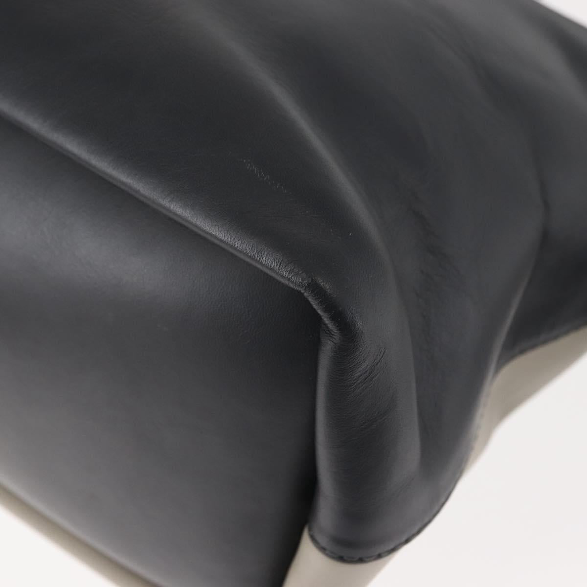 Chloe Bailey Hand Bag Leather 2way Black Beige gold Auth am9201