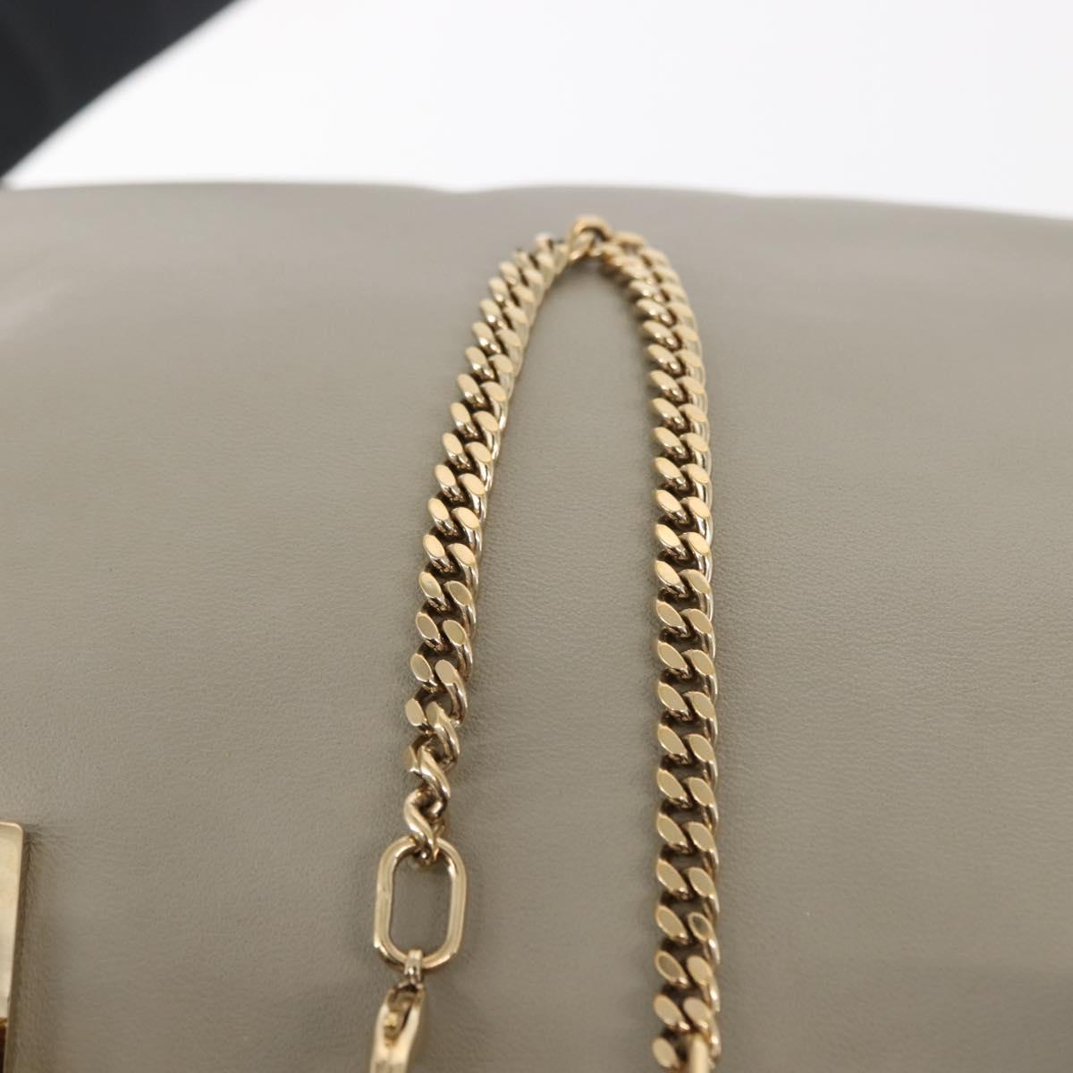 Chloe Bailey Hand Bag Leather 2way Black Beige gold Auth am9201