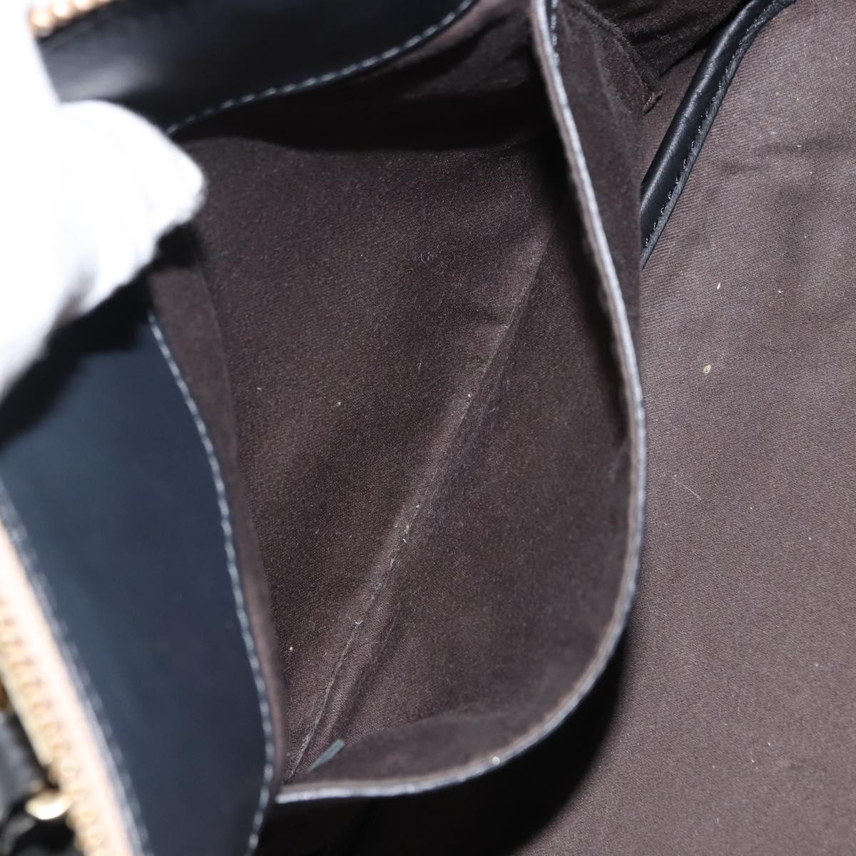 Chloe Bailey Hand Bag Leather 2way Black Beige gold Auth am9201