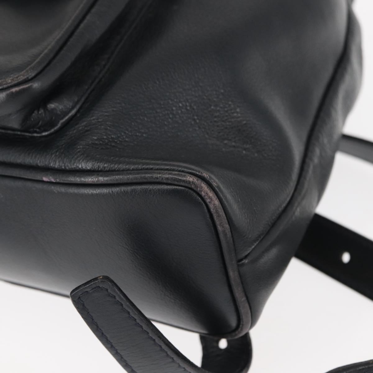 GUCCI Bamboo Backpack Leather Navy Gold 003 58 0030 Auth am9202