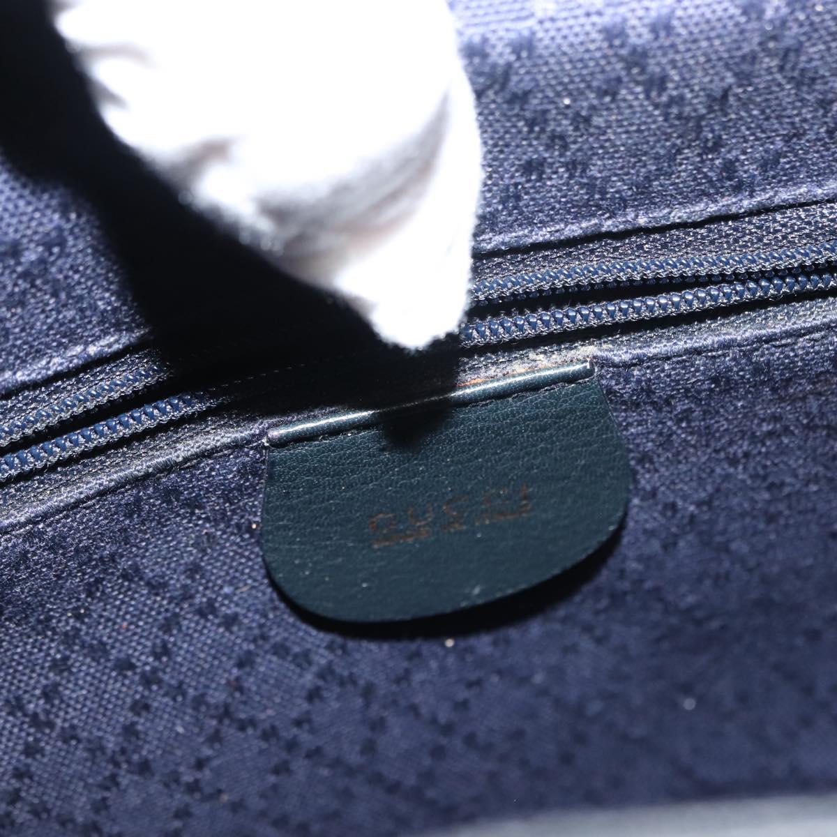GUCCI Bamboo Backpack Leather Navy Gold 003 58 0030 Auth am9202