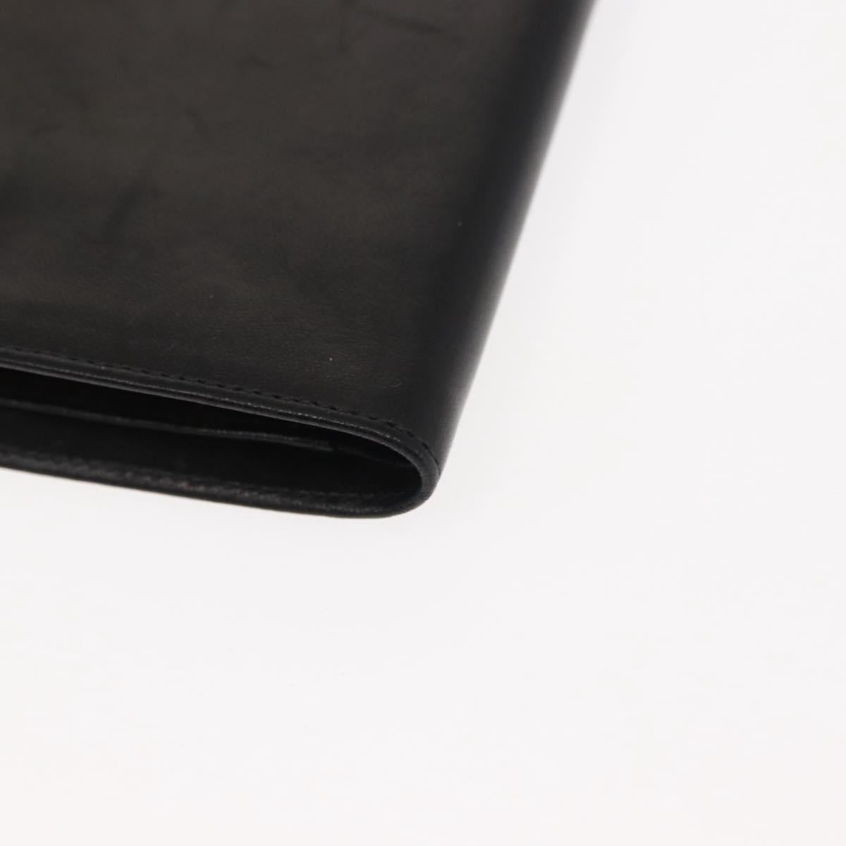 CHANEL Long Wallet Lamb Skin Black CC Auth am9206