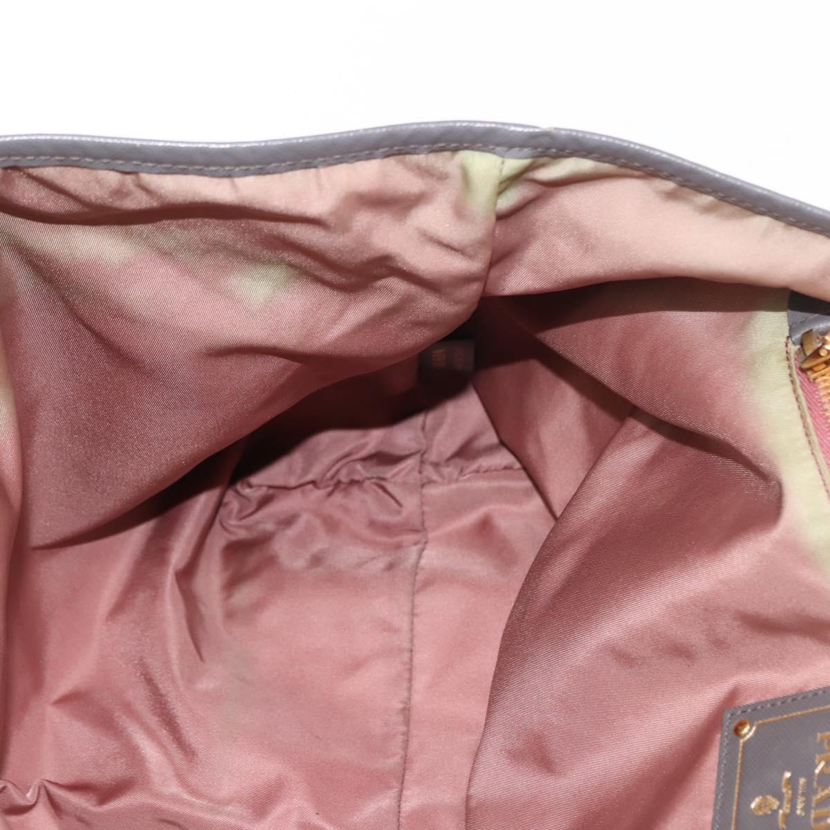 PRADA Tote Bag Nylon Khaki Gold Auth am9209