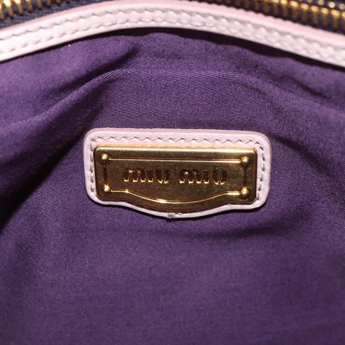 Miu Miu Matelasse Hand Bag Leather 2way Pink Gold Auth am9210V