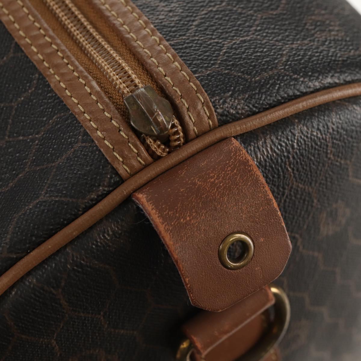 Christian Dior Honeycomb Canvas Boston Bag PVC Black Gold Auth am9211