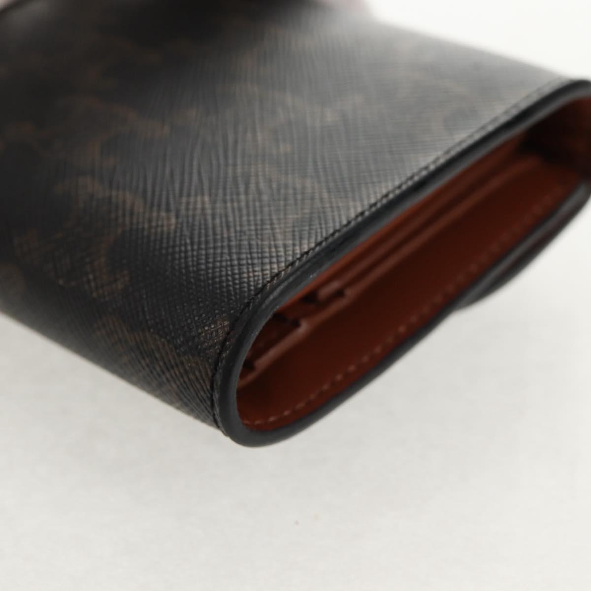 CELINE Triomphe Compact Wallet PVC Black Auth am9212M