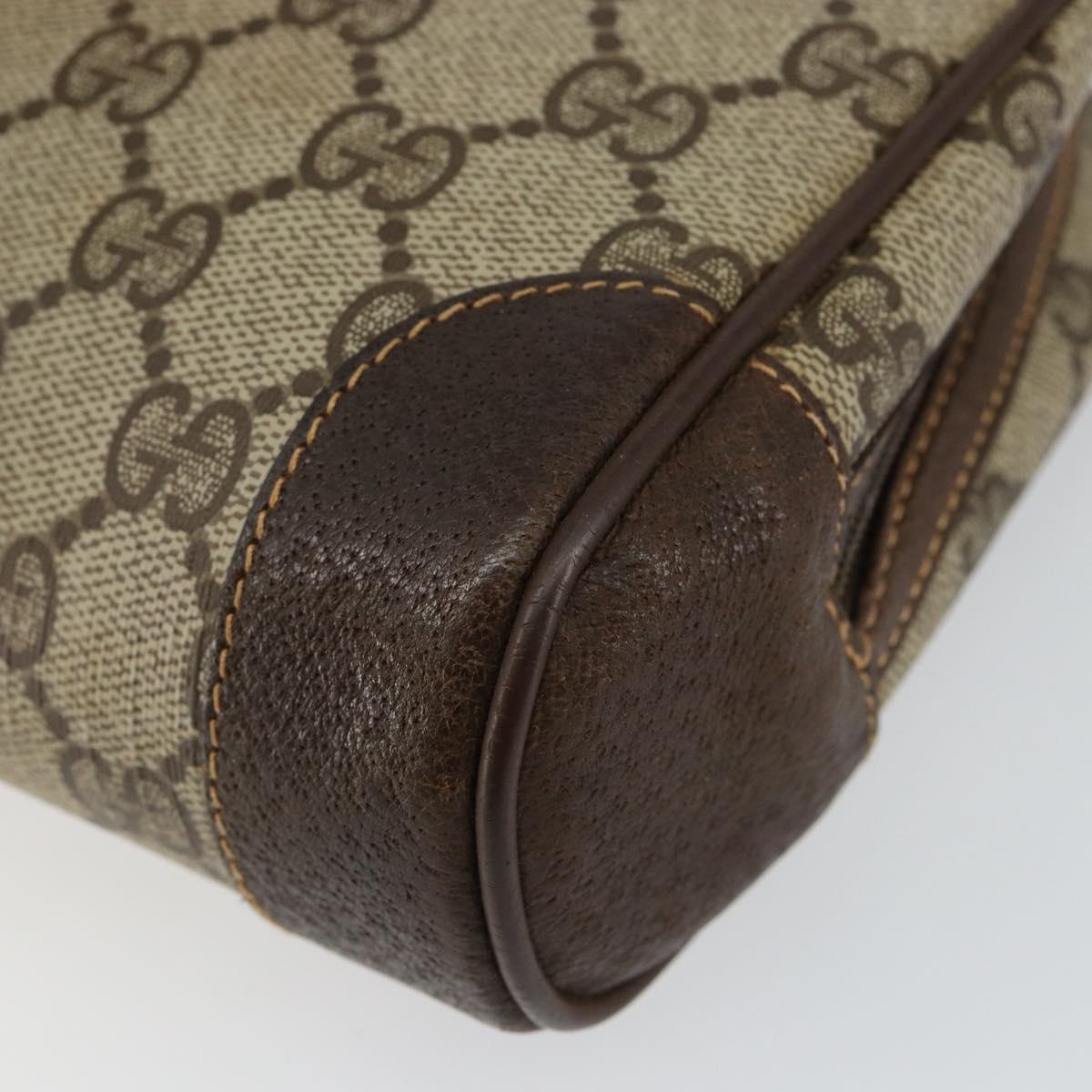 GUCCI GG Supreme Clutch Bag PVC Beige Gold 014 89 0094 Auth am9221