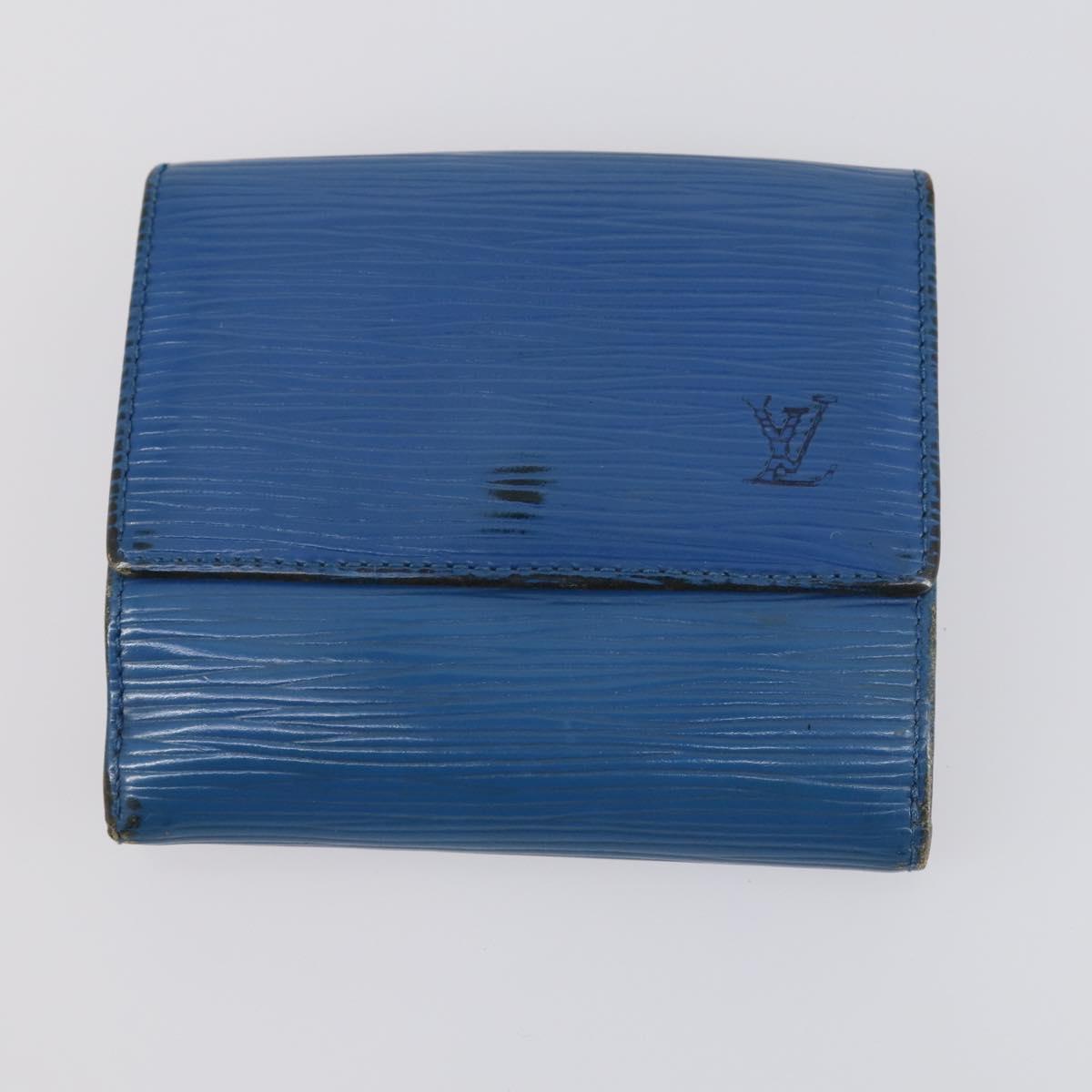 LOUIS VUITTON Epi Monogram Wallet 3Set Blue LV Auth am9225