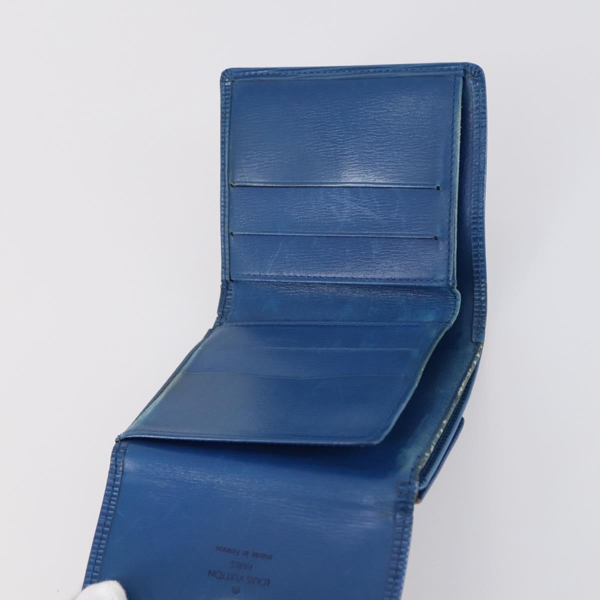 LOUIS VUITTON Epi Monogram Wallet 3Set Blue LV Auth am9225