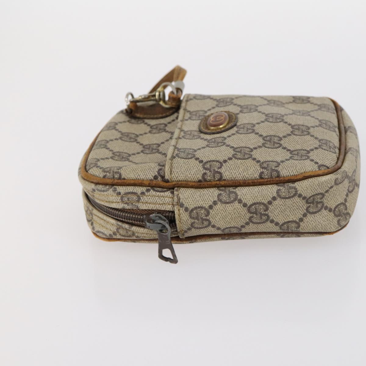 GUCCI GG Canvas Supreme Bamboo Bag Nylon PVC 3Set Beige Black Auth am9227