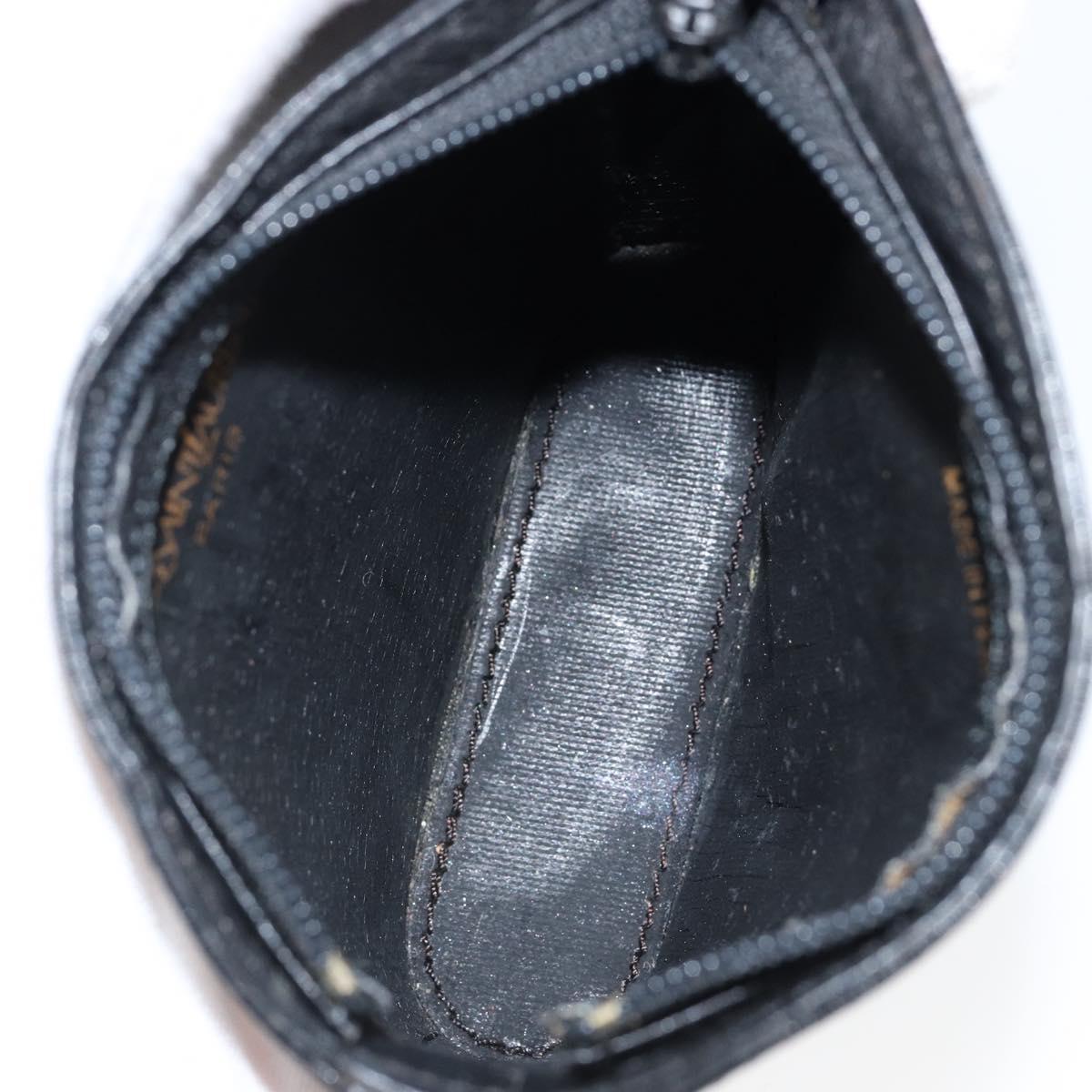 SAINT LAURENT Coin Purse Leather Black Auth am9233